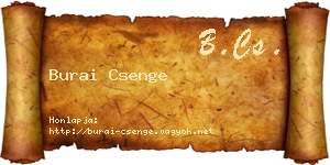 Burai Csenge névjegykártya